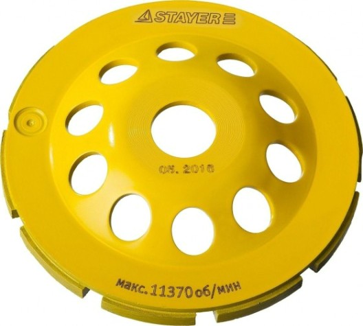 Алмазная чашка STAYER PROFESSIONAL сегментная однорядная, высота 22,2мм, 125мм [33382-125]