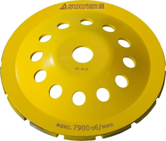 Алмазная чашка STAYER PROFESSIONAL сегментная однорядная, высота 22,2мм, 180мм [33382-180]