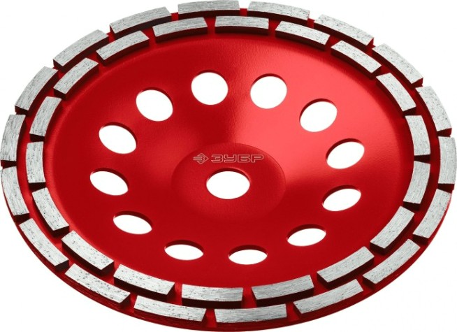 Алмазная чашка ЗУБР МАСТЕР 230мм двухрядная шлифовальная сегментная [33376-230]