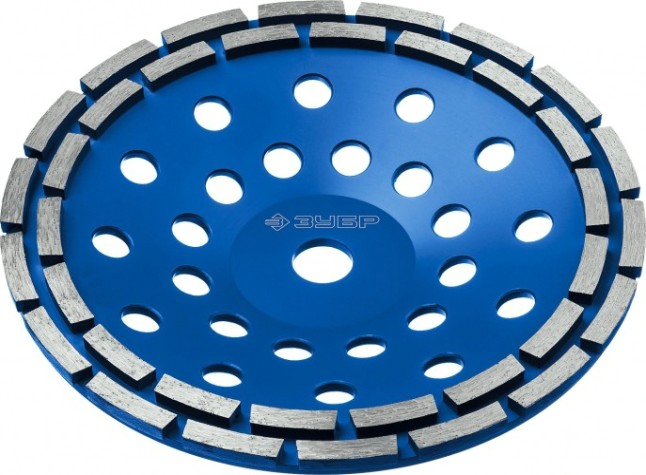 Алмазная чашка ЗУБР ПРОФЕССИОНАЛ 230мм двухрядная шлифовальная сегментная [33372-230]