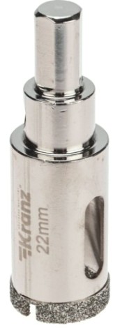 Алмазная коронка для мокрого сверления Kranz KR-92-0007 22мм по керамограниту с центров. сверлом Алмазная коронка для мокрого сверления Kranz KR-92-0007 22мм по керамограниту с центров. сверлом