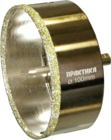 Алмазная коронка для мокрого сверления ПРАКТИКА "Профи" 100х70мм по керамограниту/керамике [917-743]