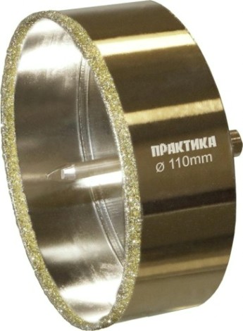 Алмазная коронка для мокрого сверления ПРАКТИКА "Профи" 110х70мм по керамограниту/керамике [917-750]