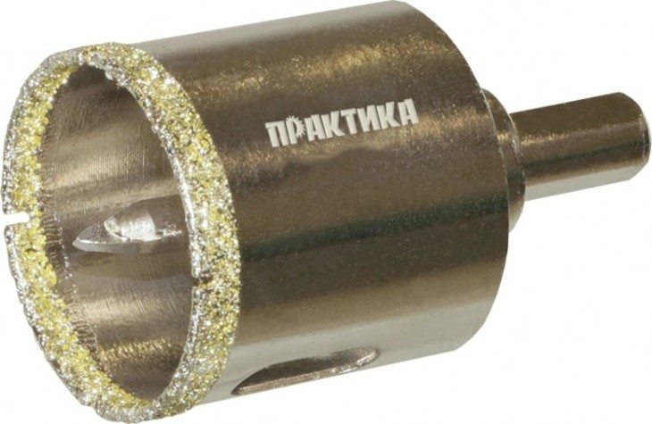 Алмазная коронка для мокрого сверления ПРАКТИКА "Профи" 38х70мм по керамограниту/керамике [917-644]