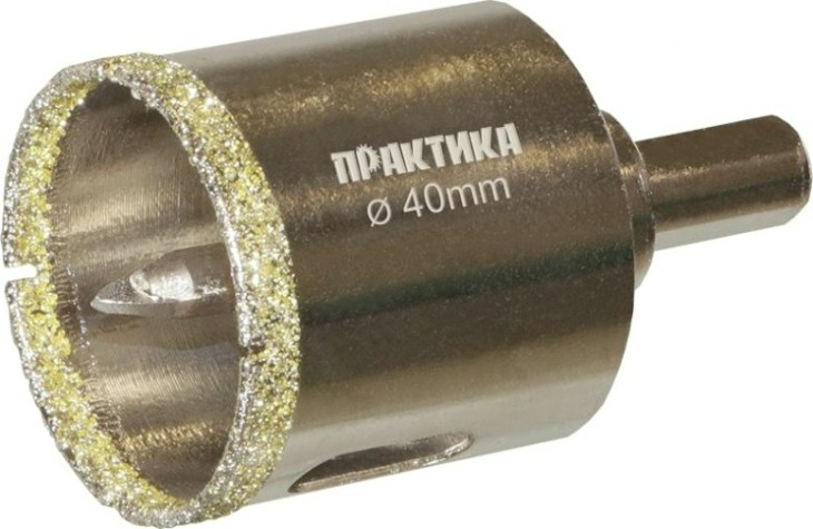 Алмазная коронка для мокрого сверления ПРАКТИКА "Профи" 40х70мм по керамограниту/керамике [917-651]