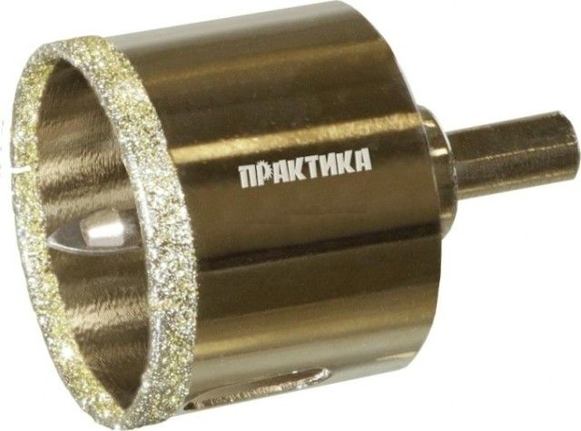 Алмазная коронка для мокрого сверления ПРАКТИКА "Профи" 50х70мм по керамограниту/керамике [917-675]