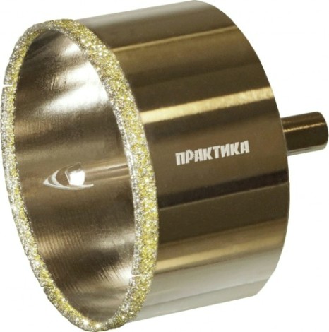 Алмазная коронка для мокрого сверления ПРАКТИКА "Профи" 75х70мм по керамограниту/керамике [917-729]