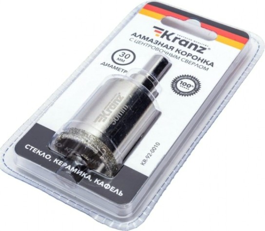 Алмазная коронка для мокрого сверления REXANT с центровочным сверлом 30 мм [92-0010]