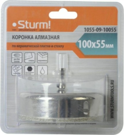 Алмазная коронка для мокрого сверления Sturm 1055-09-10055 по керамике и стеклу Алмазная коронка для мокрого сверления Sturm 1055-09-10055 по керамике и стеклу