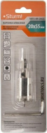 Алмазная коронка для мокрого сверления Sturm 1055-09-2055 по керамике и стеклу