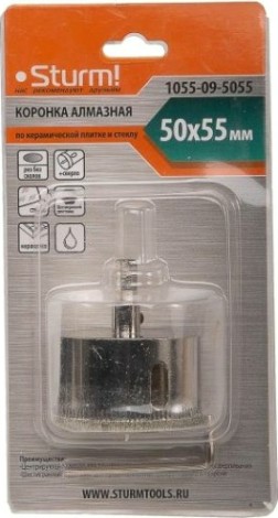 Алмазная коронка для мокрого сверления Sturm 1055-09-5055 по керамике и стеклу