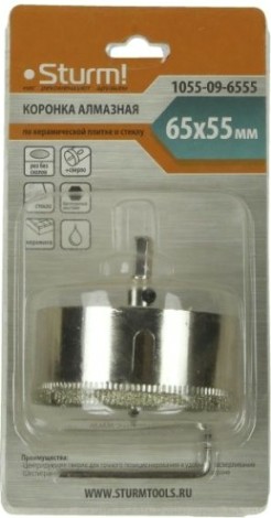 Алмазная коронка для мокрого сверления Sturm 1055-09-6555 по керамике и стеклу