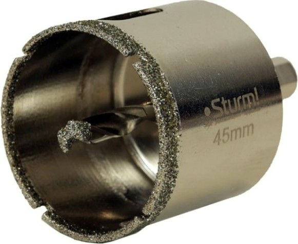 Алмазная коронка для мокрого сверления Sturm 1055-10-4570 по керамограниту 45х70 мм, хвост. с проточками