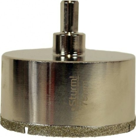 Алмазная коронка для мокрого сверления Sturm 1055-10-7570 по керамограниту 75х70 мм, хвост. с проточками