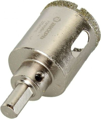 Алмазная коронка для мокрого сверления ВИХРЬ 35 мм по керамограниту/керамике [73/10/9/5]