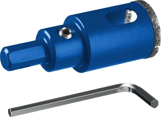 Алмазная коронка для мокрого сверления ЗУБР ПРОФЕССИОНАЛ по кафелю и стеклу, d=38 мм, зерно р 60, в сборе с [29850-38]