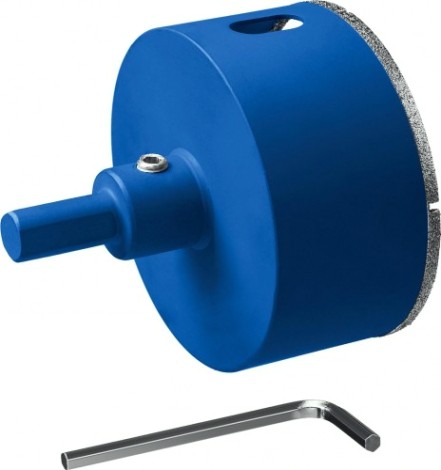 Алмазная коронка для мокрого сверления ЗУБР ПРОФЕССИОНАЛ по кафелю и стеклу, d=90 мм, зерно р 60, в сборе с [29850-90]