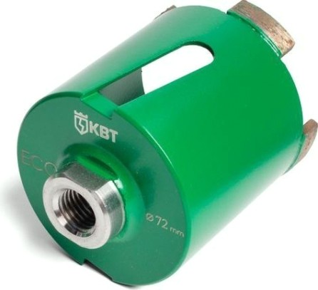 Алмазная коронка для сухого сверления КВТ ECO-D50 72/65 M16 R 4LSP для подрозетников [81345]