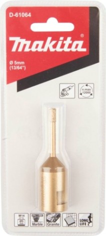 Алмазная коронка для сухого сверления MAKITA D-61064 м14x2, 5мм