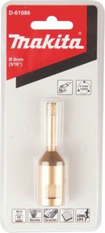 Алмазная коронка для сухого сверления MAKITA D-61086 м14x2, 8мм