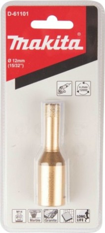 Алмазная коронка для сухого сверления MAKITA D-61101 м14x2, 12мм