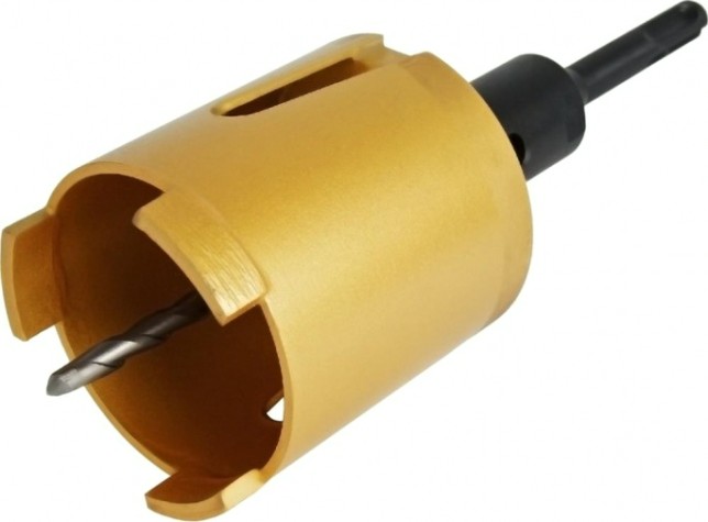 Алмазная коронка для сухого сверления ПРАКТИКА "Эксперт" по бетону SDS-plus/Hex безударная 82 мм [031-198]