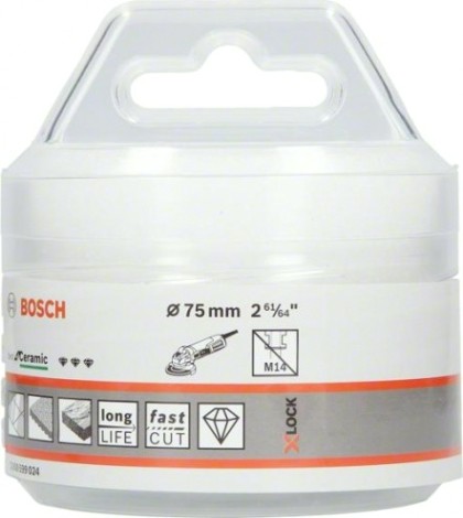 Алмазная коронка X-LOCK BOSCH 75 мм Dry Speed [2608599024]