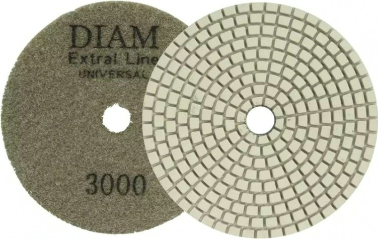 Алмазная тарелка на липучке DIAM АГШК 100*2,5 №3000 Extra Line Universal (сухая/мокрая) [000678]