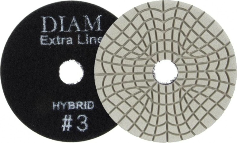 Алмазная тарелка на липучке DIAM АГШК Step-3 100*3 #3 Extra Line Hybrid (сухая/мокрая) [000688]