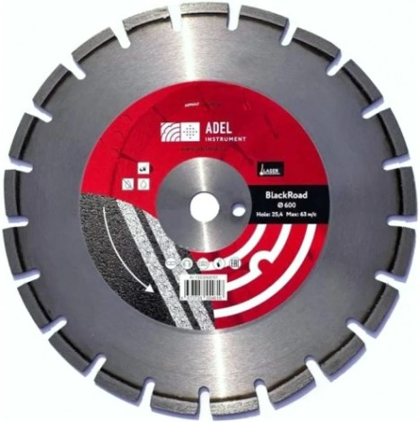 Алмазный диск для резки асфальта ADEL INSTRUMENT BlackRoad ф600*3,6*25,4 [AI-1303060101]