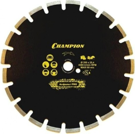 Алмазный диск для резки асфальта CHAMPION Asphafight PRO 350 по бетону,свежий бетон,мягкие блоки) [C1610]