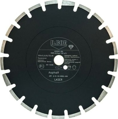 Алмазный диск для резки асфальта D.BOR Asphalt Premium S-13 350х25,4 мм [D-AP-S-13-0350-025]