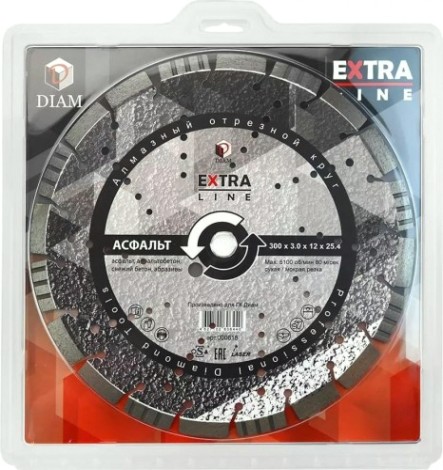 Алмазный диск для резки асфальта DIAM EXTRA LINE 300х25.4 мм [000618]