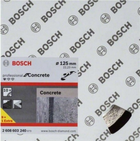 Алмазный диск для резки бетона BOSCH 125-22,23, мм Standard for Concrete 10 шт в уп. [2608603240]