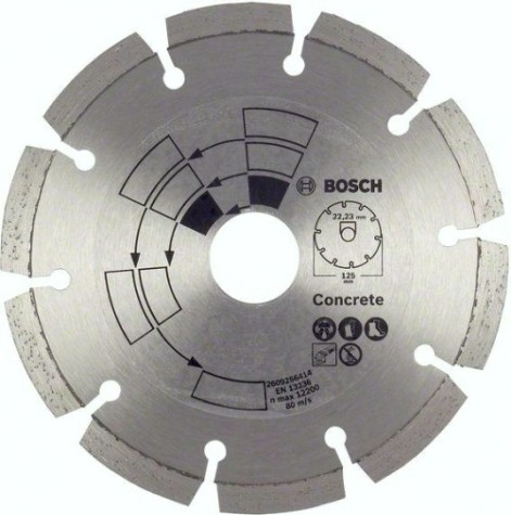 Алмазный диск для резки бетона BOSCH 125х22.2 мм Concrete [2609256414]