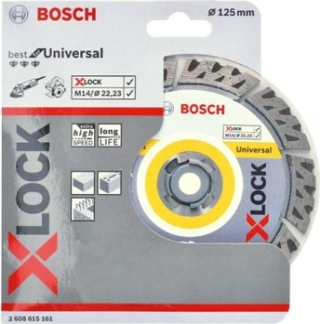Алмазный диск для резки бетона BOSCH 125x22,23x2,2x12 мм X-LOCK Best for Universal [2608615161]