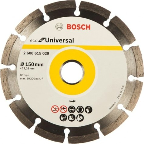 Алмазный диск для резки бетона BOSCH 150-22,23 мм ECO Universal [2608615029]