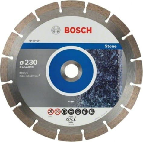 Алмазный диск для резки бетона BOSCH 230-22,23, мм Standard for Stone 10 шт в уп. [2608603238]