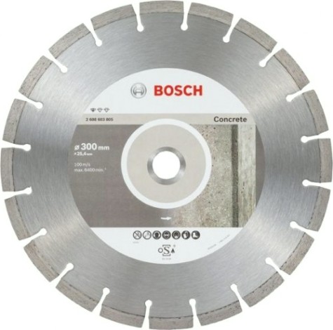 Алмазный диск для резки бетона BOSCH 300х25,4 мм Standard for Concrete [2608603805]