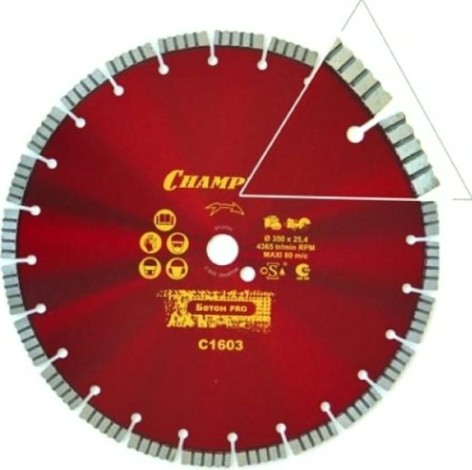 Алмазный диск для резки бетона CHAMPION Concrete Crunch PRO 350 [C1603]