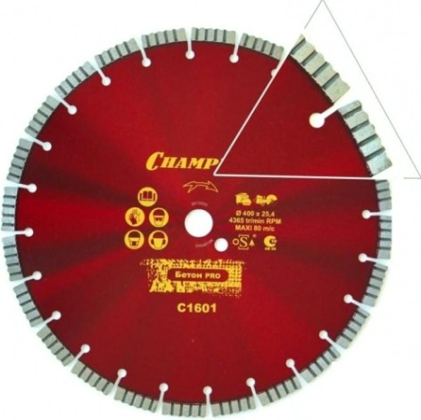 Алмазный диск для резки бетона CHAMPION Concrete Crunch PRO 400 [C1601]