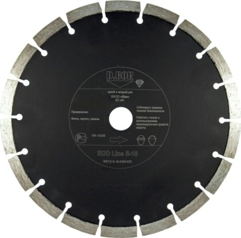 Алмазный диск для резки бетона D.BOR ECO Line S-10 400x25.4 мм [D-E-S-10-0400-025]