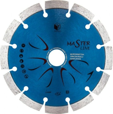 Алмазный диск для резки бетона DIAM Master Line 150*2,0*10*22,2 [000500]