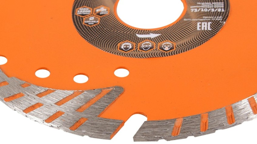 Алмазный диск для резки бетона ВИХРЬ 125х22,2 мм отрезной турбо-сегментный, [73/10/3/21]