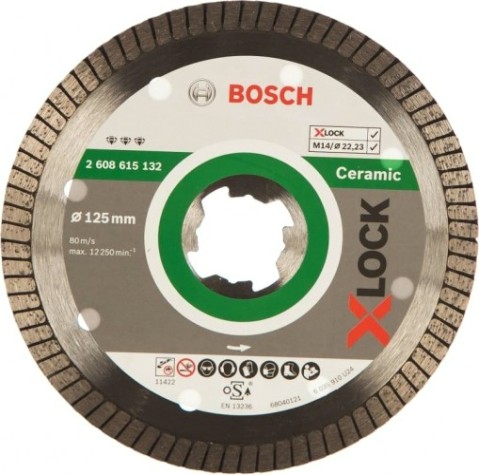 Алмазный диск для резки гранита BOSCH 125x22,23 X-LOCK Best for Ceramic Extraclean Turbo Best for Ceramic Extraclean Turbo [2608615132]