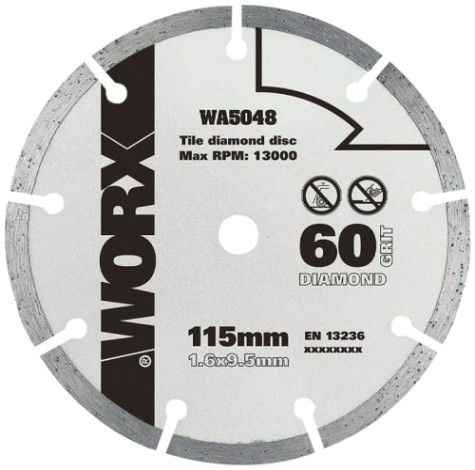 Алмазный диск для резки кафеля Worx WA5048 115х1,6х9,5 мм