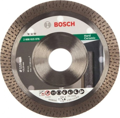 Алмазный диск для резки керамики BOSCH 115/22,23 мм Best for HardCeramic [2608615076]