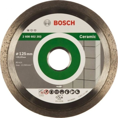 Алмазный диск для резки керамики BOSCH 125-22,23, мм Standard for Ceramic 10 шт в уп. [2608603232]