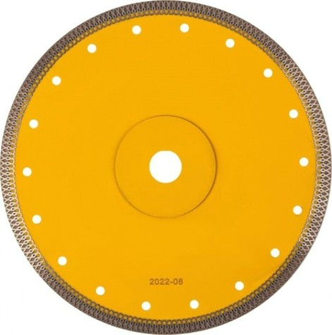 Алмазный диск для резки керамики Denzel 230х22,2мм сплошной, супертонкий, сухой/мокрый рез [73074]