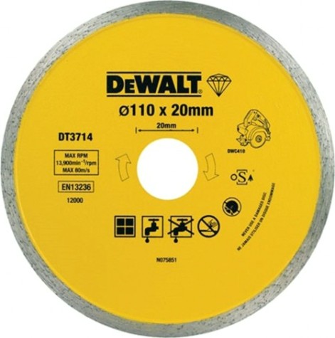 Алмазный диск для резки керамики DeWALT 110х20.0 мм DT3714-QZ [DT3714-QZ]